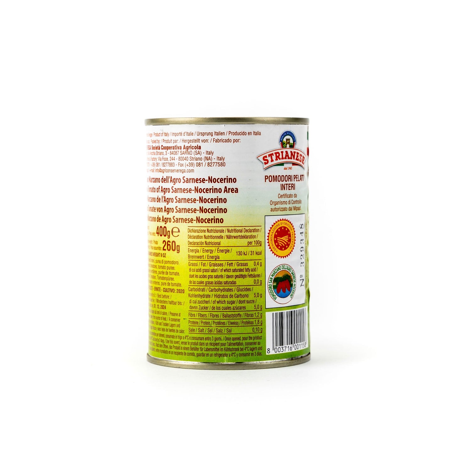 Strianese San Marzano Peeled Plum DOP (400g)